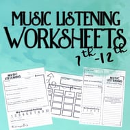 Music Listening Worksheets Level 2 Digital Resources Thumbnail